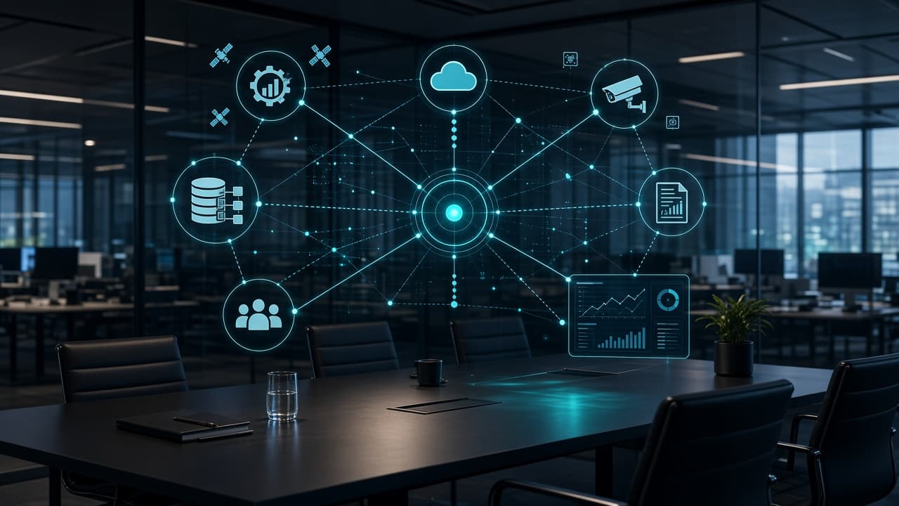 Integrated finance technology architecture connecting ERP AI and infrastructure