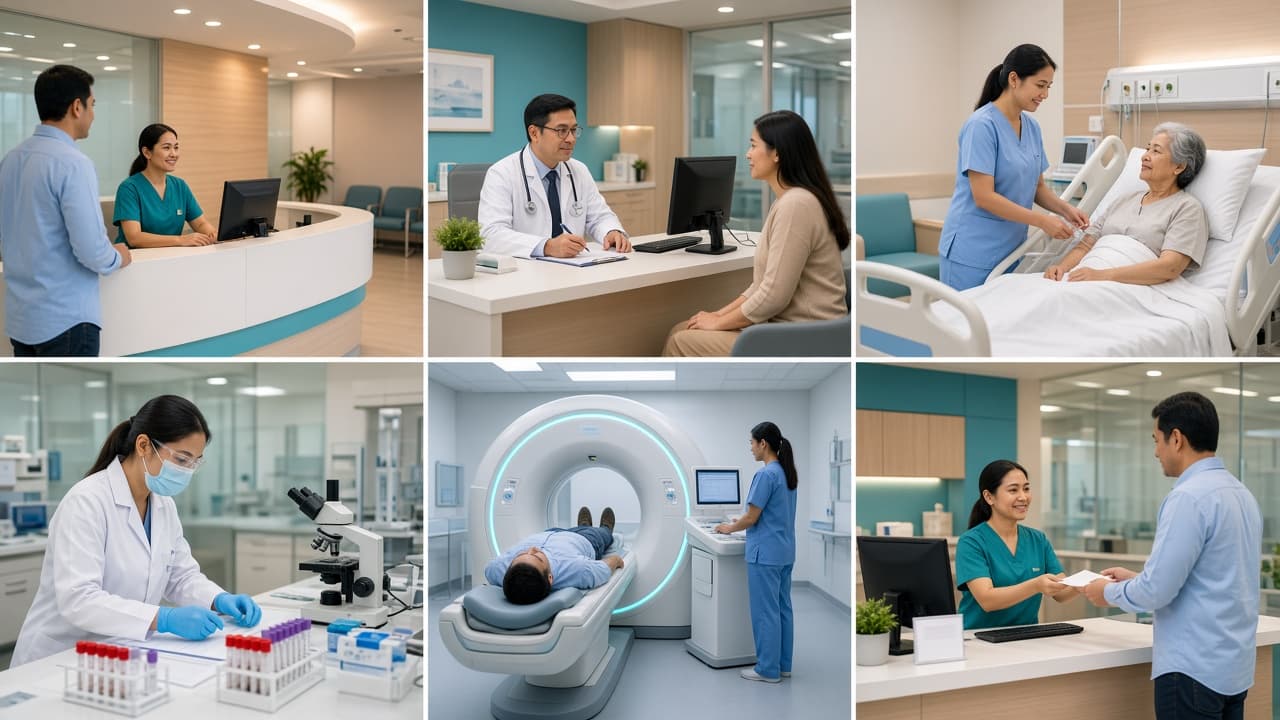 Hospital departments working together