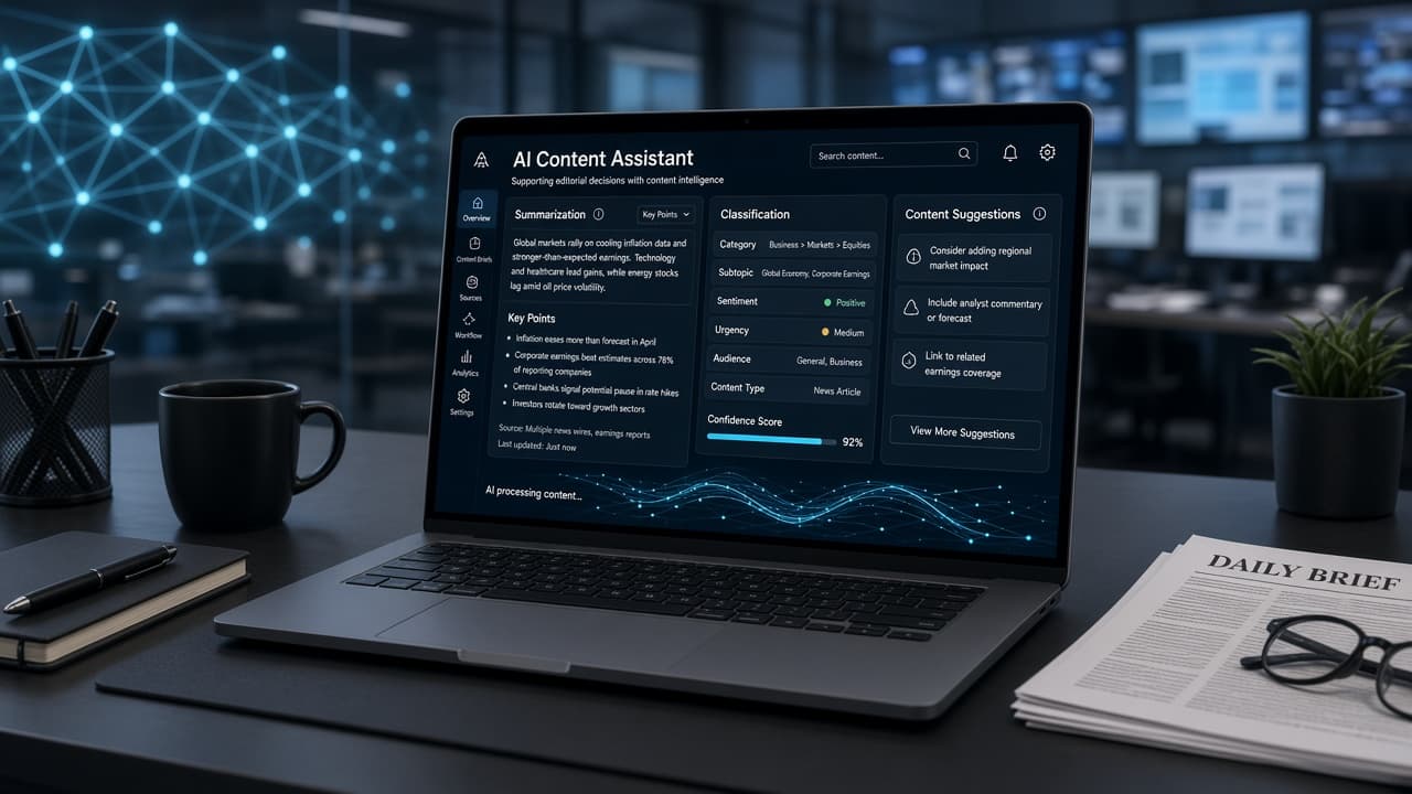 AI-assisted publishing operations dashboard