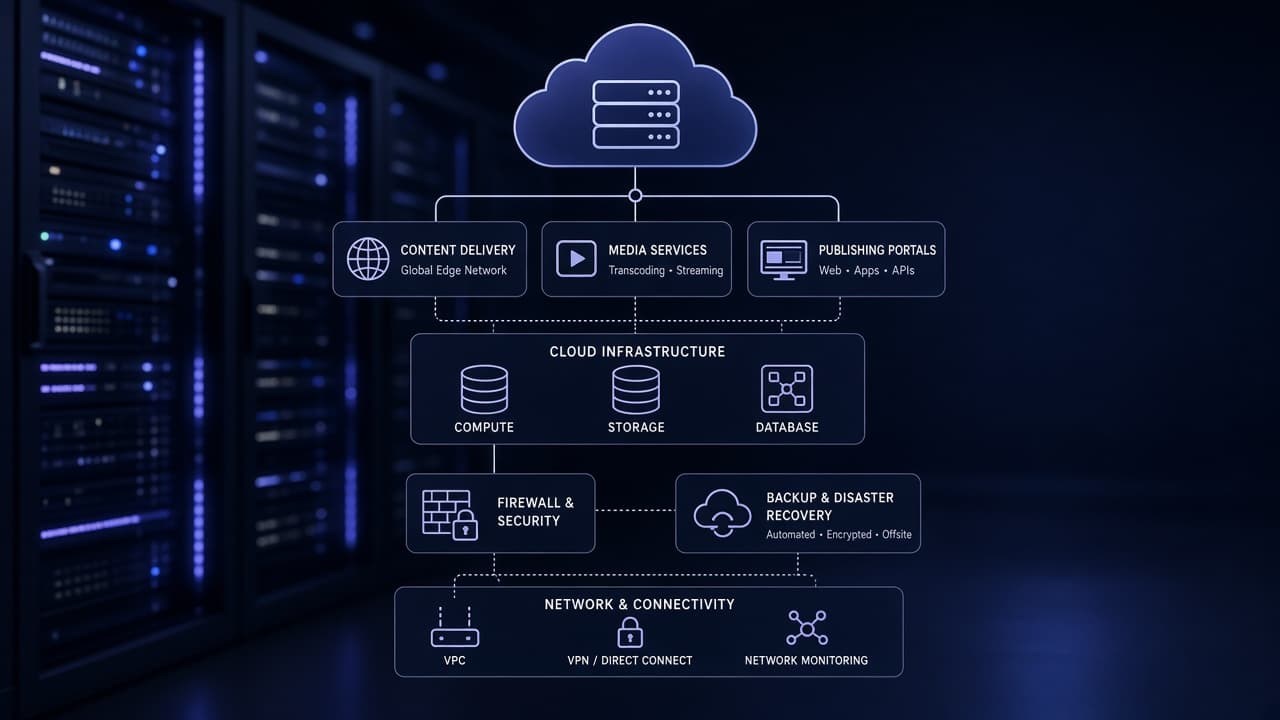 Cloud and server infrastructure for media platforms
