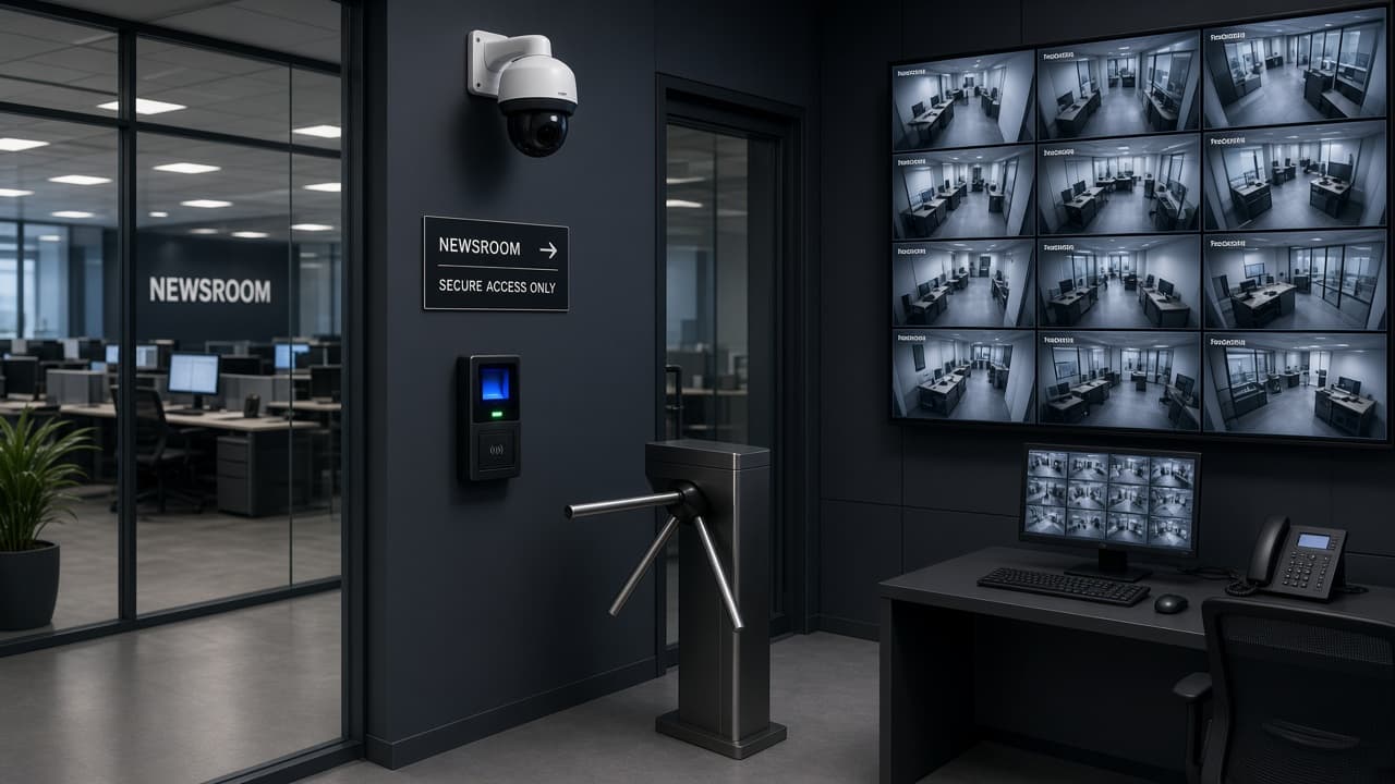 Media organization CCTV and access control infrastructure